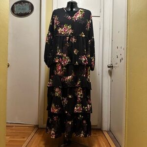 Avenue Floral Long Sleeve Maxi Dress